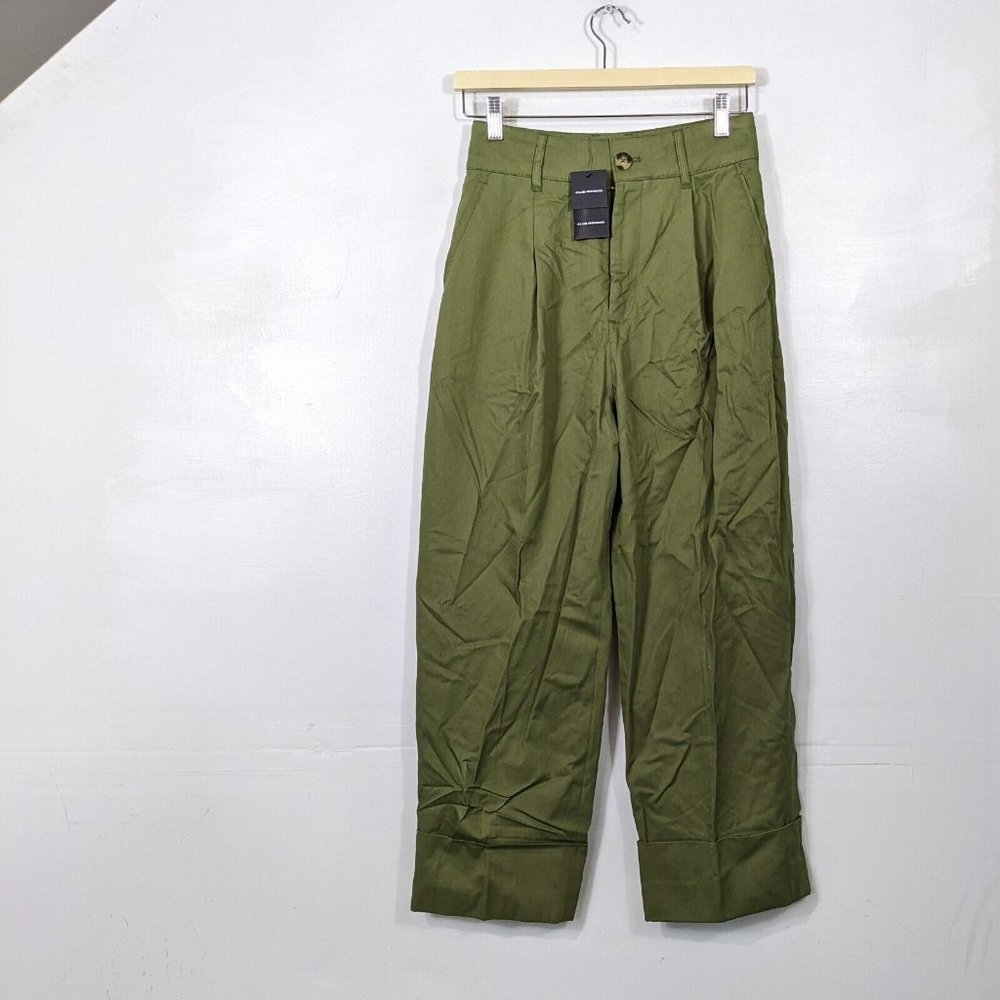 Club Monaco Olive Green Wide-Leg Pants